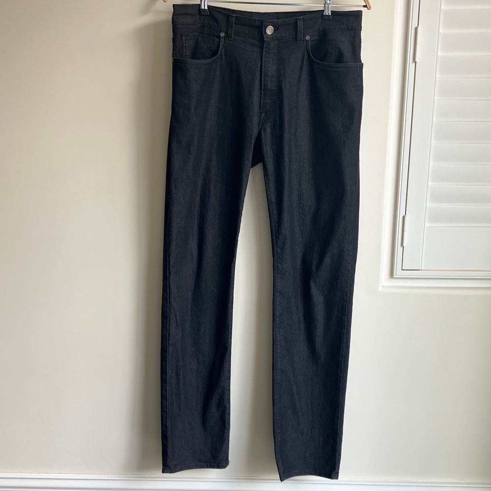 TRU Trussardi Men's Straight Leg Stretch Jeans, Charcoal/Black Size UK36 L34